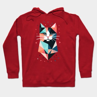 Geometric Cat Retro Design Hoodie